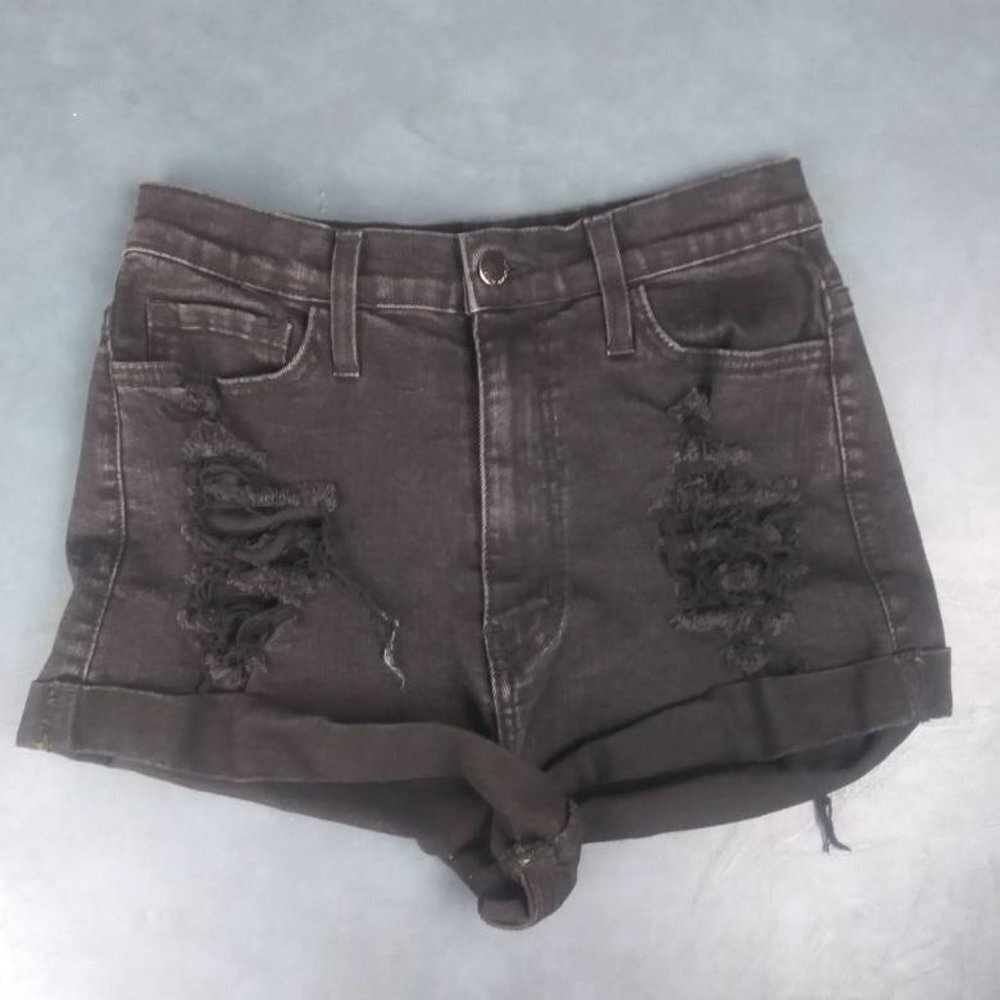Vibrant High Rise Cuffed Denim Shorts Medium